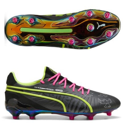 Puma King Ultimate FG/AG KidSuper Black Electric Lime