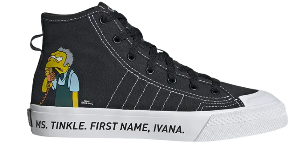 The Simpsons x adidas Nizza Hi RF J 'Pranks On Moe'