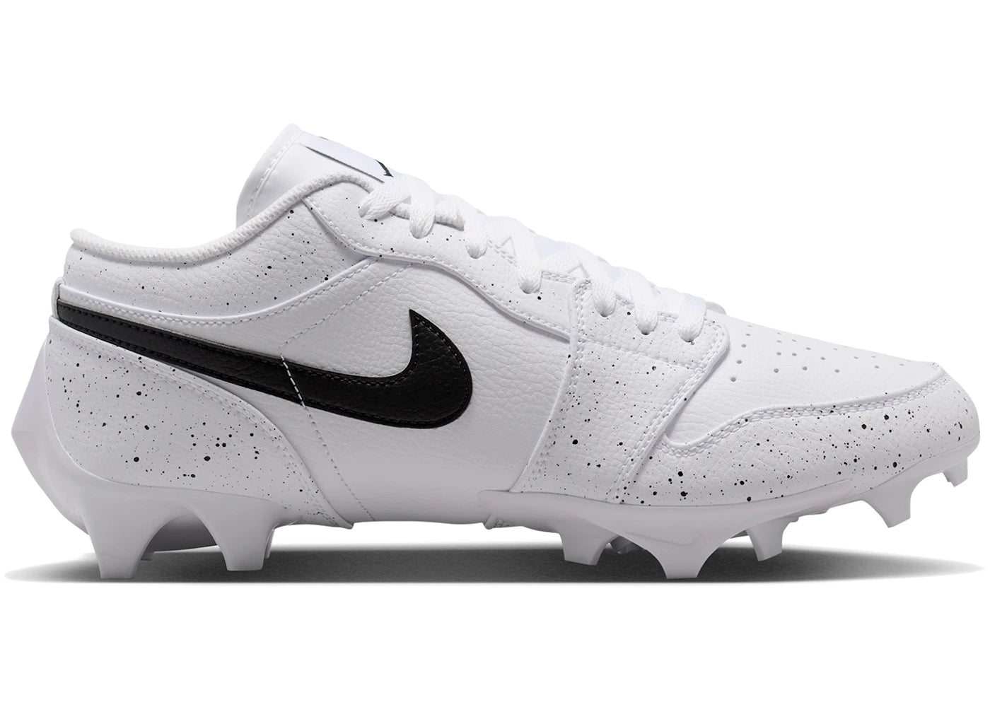 Jordan 1 Low TD Cleat White Black Splatter