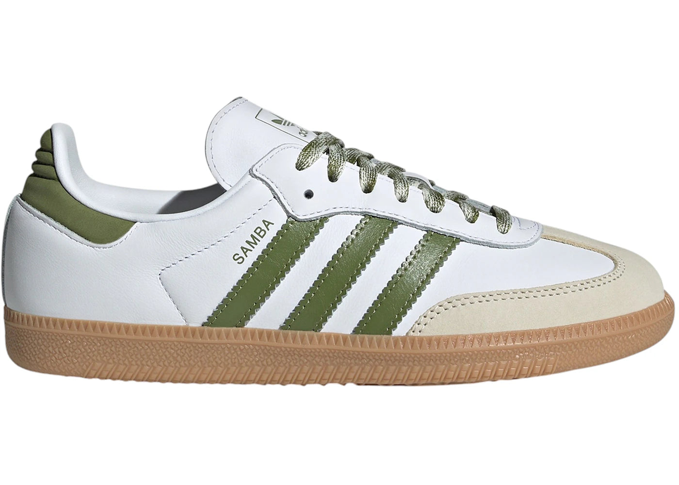 adidas Samba OG Cloud White Tech Olive (Women's)