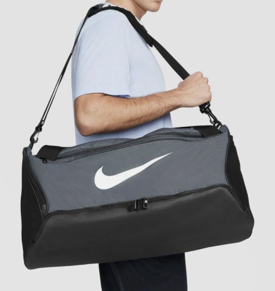 Nike Brasilia Training Medium Gray Duffle Gym Bag 60L