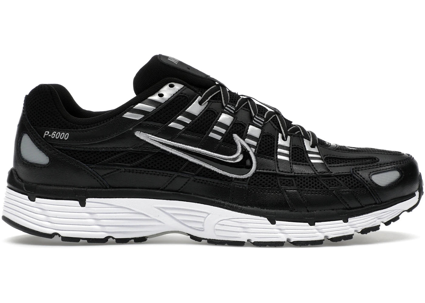 Nike P-6000 Black White Metallic mens