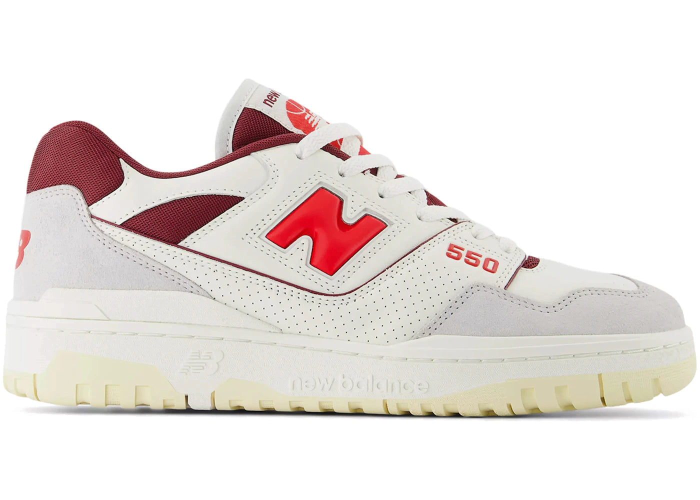New Balance 550 Sea Salt Grey True Red
