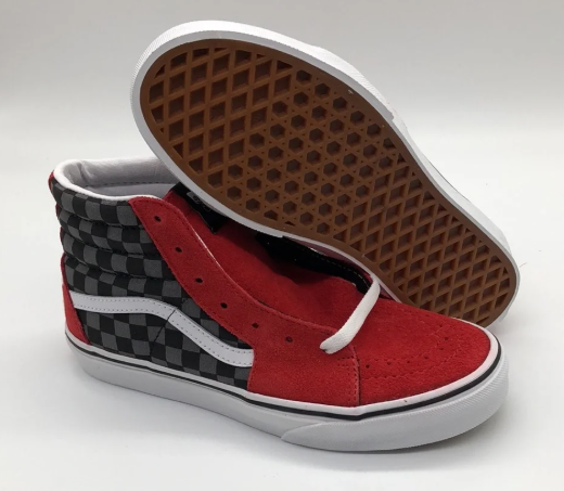 Vans black and red sk8-hi (YOUTH SIZE)