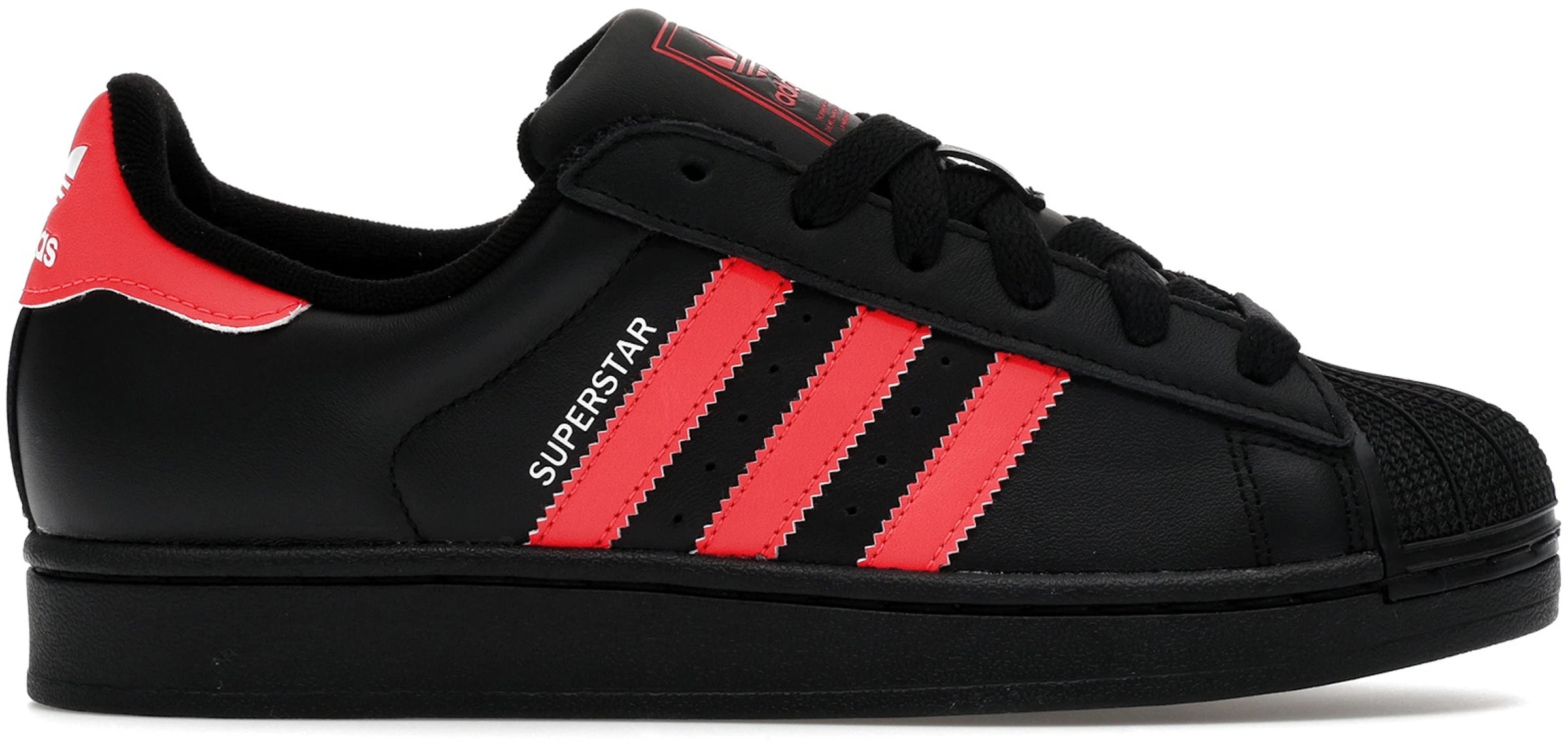 adidas Superstar II Core Black Lucid Red mens