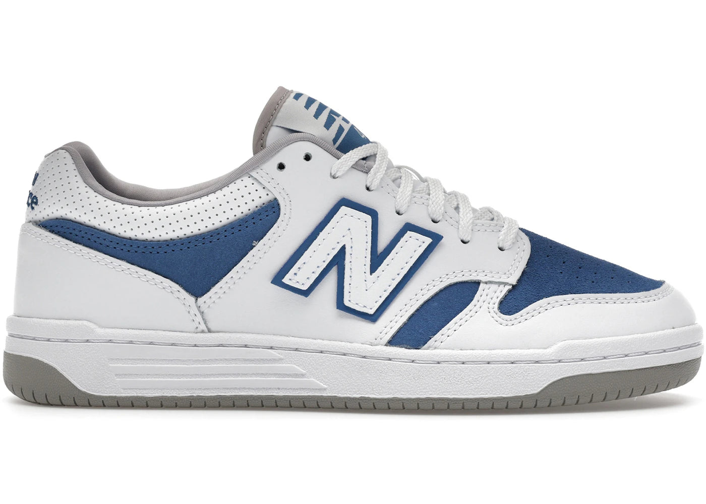 New Balance 480 White Royal Blue Suede