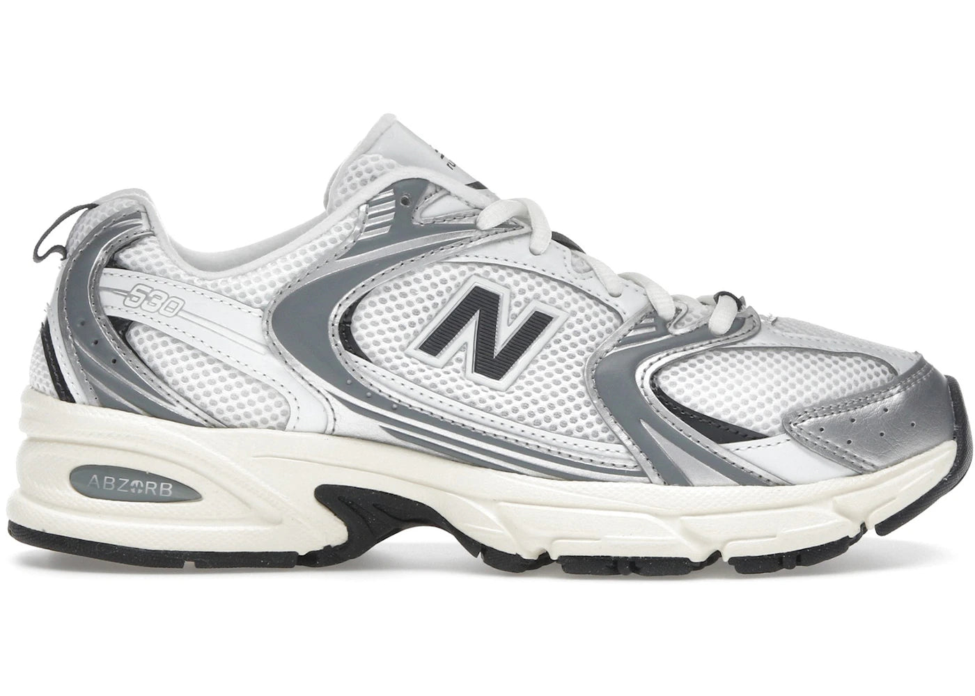 New Balance 530 Silver  Black Cement