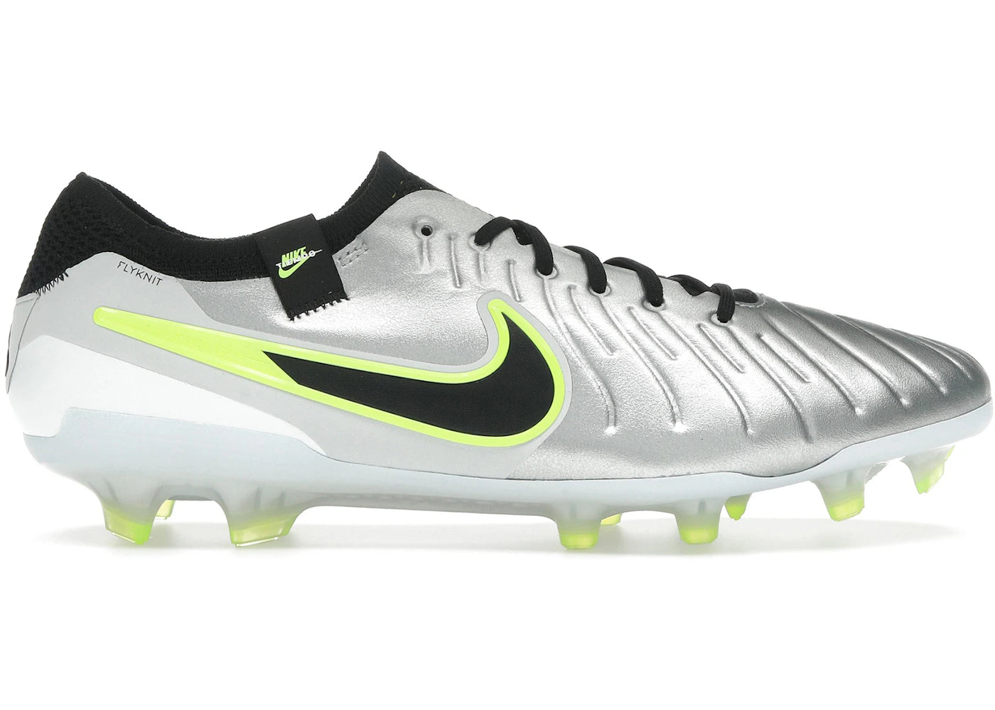 Nike Tiempo Legend 10 Elite FG Metallic Silver Volt Black